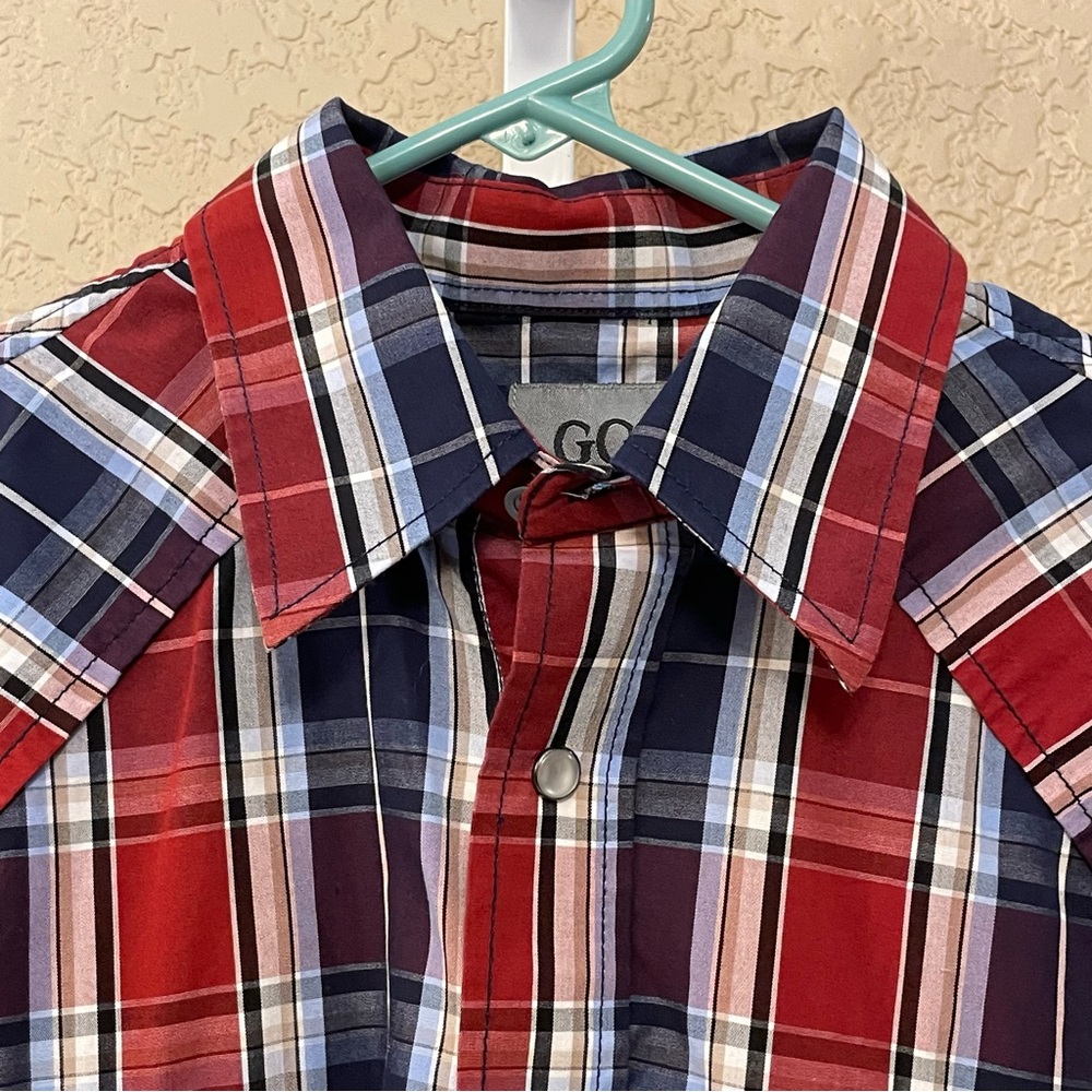 GC Blue Vintage Collection Plaid Pearl Snap Long Sleeve Western Shirt Size M
